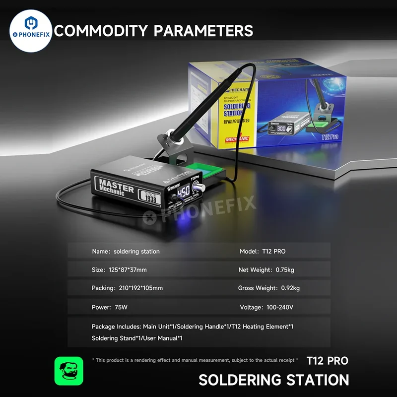 Station de soudage antistatique Mechanic T12 Pro avec pointe en fer