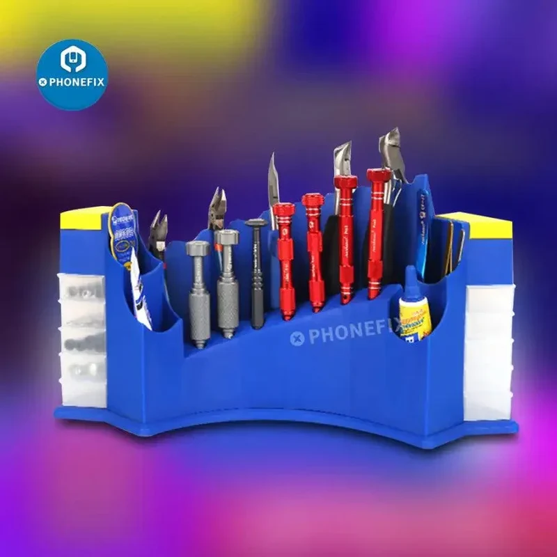 Boîte de rangement multifonctionnelle en plastique pour outils de réparation de téléphone