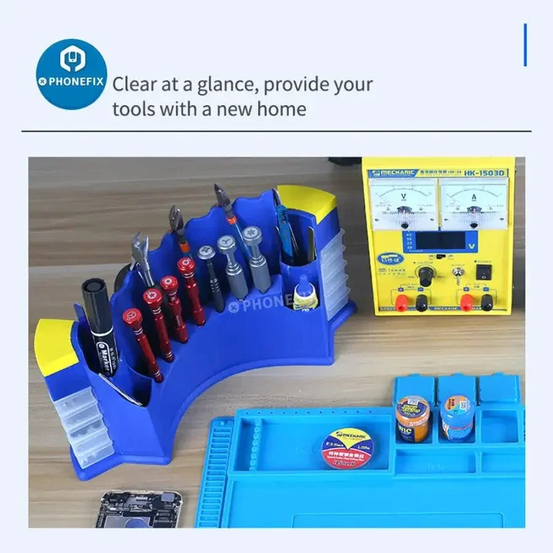 Boîte de rangement multifonctionnelle en plastique pour outils de réparation de téléphone