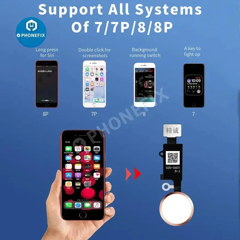Bouton d'accueil universel JC 6e génération avec fonction de retour pour iPhone 7-SE 2e génération