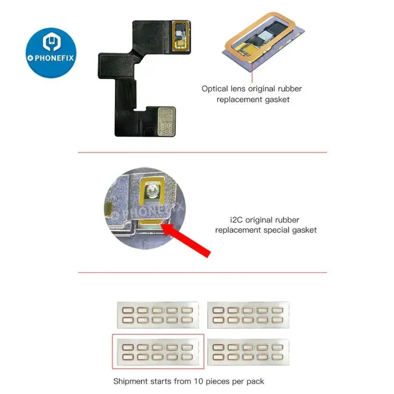 Joint de remplacement en caoutchouc d'origine pour lentille optique pour iPhone X-12Pro Max
