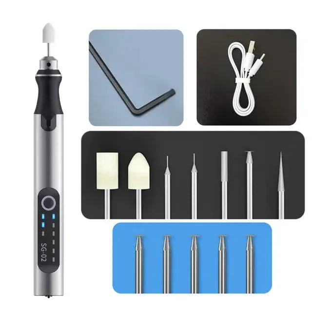 Outil de gravure portable, stylo de polissage électrique rechargeable à faire soi-même