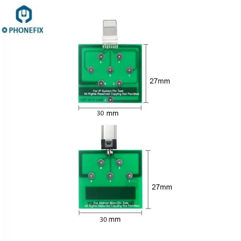 Carte de test flexible pour station d'accueil micro USB pour port de charge du téléphone U2