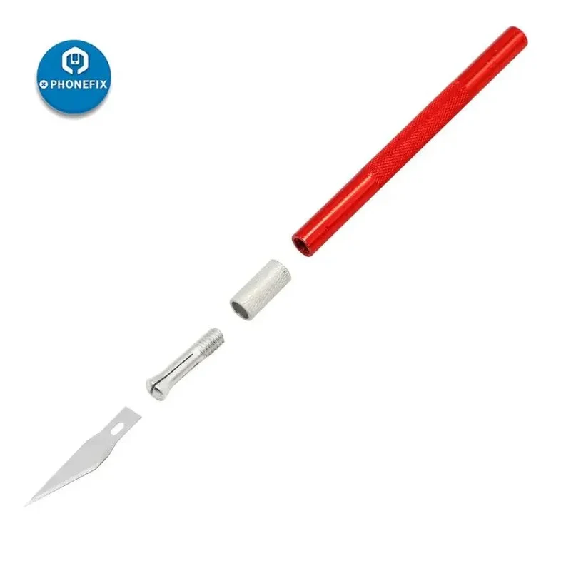 Scalpel en métal antidérapant, outils de réparation de circuits imprimés DIY avec 5 lames