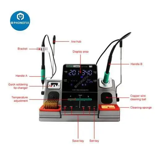 Station de soudage SUGON T3602 avec pointes de fer JBC T115 T210