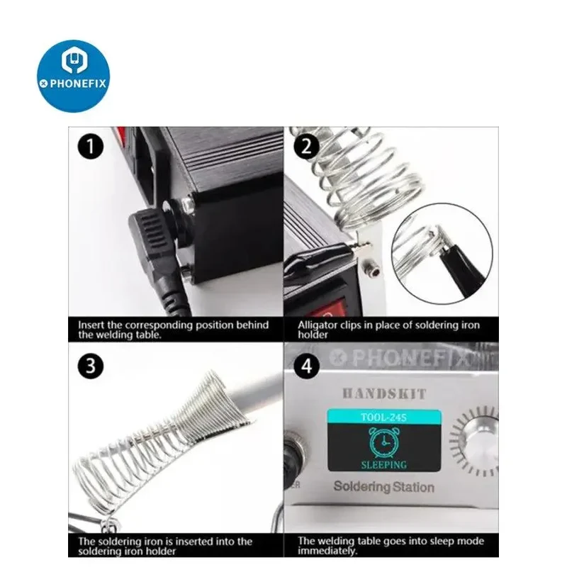 Station de soudage à chauffage rapide Handkit avec pointes de fer JBC T245