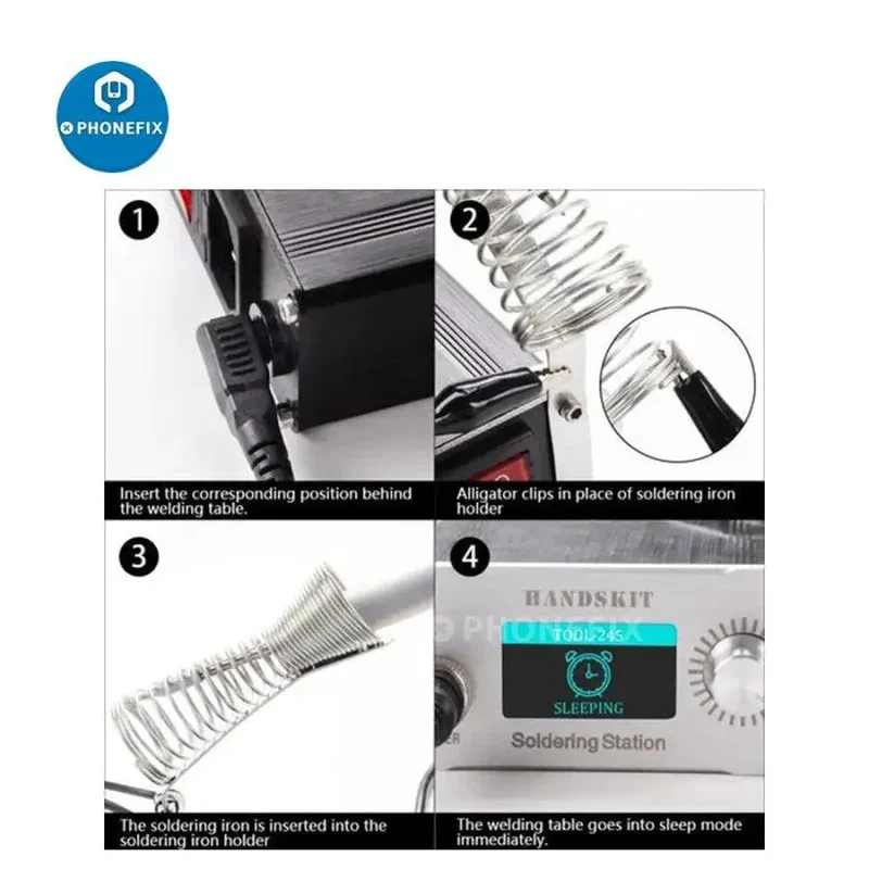 Station de soudage à chauffage rapide Handkit avec pointes de fer JBC T245