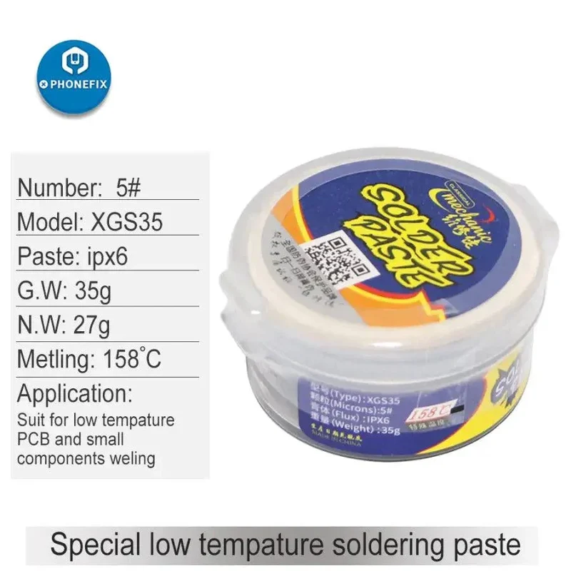 Pâte de flux de soudure BGA sans plomb 158 °C pour soudure CMS