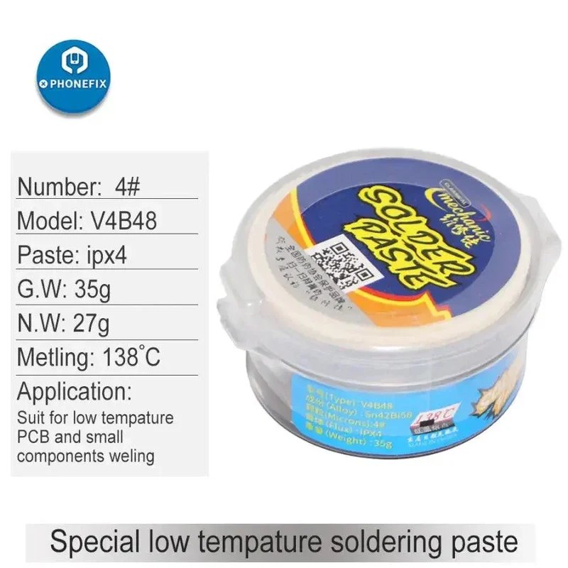 Pâte à souder BGA basse température 138 °C pour soudure mécanique