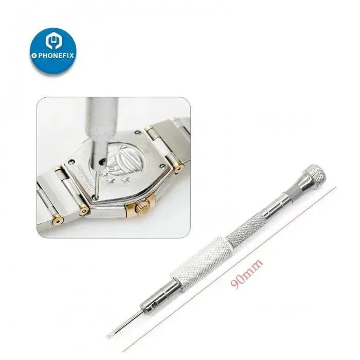 Kit d'outils d'ouverture de montres, 5 tournevis en acier allié, goupilles de liaison argentées