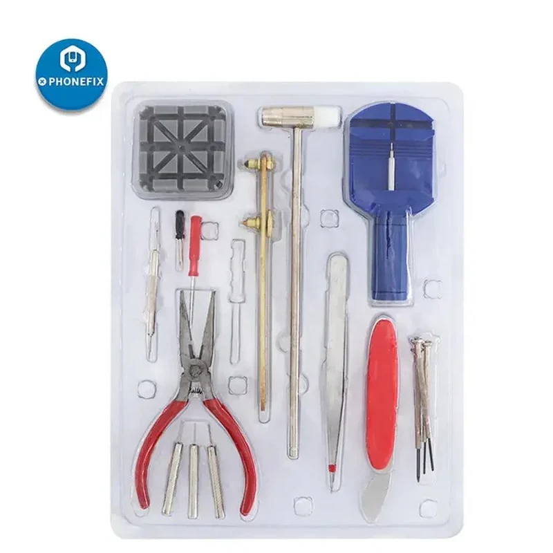 Kit d'outils manuels de réparation d'ouverture de montres d'entrée de gamme, 16 pièces, pour horloger