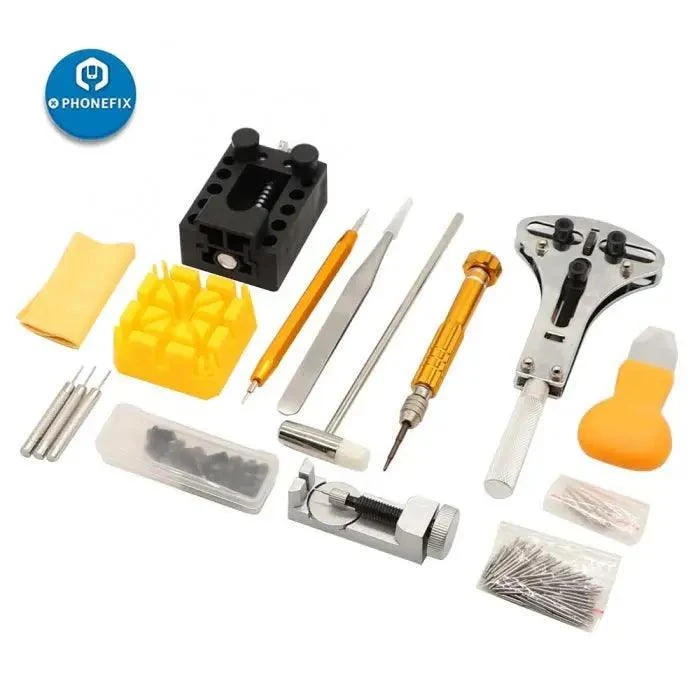 Kit d'outils de réparation de montres, 149 pièces, ouvre-couvercle, barre à ressort en acier
