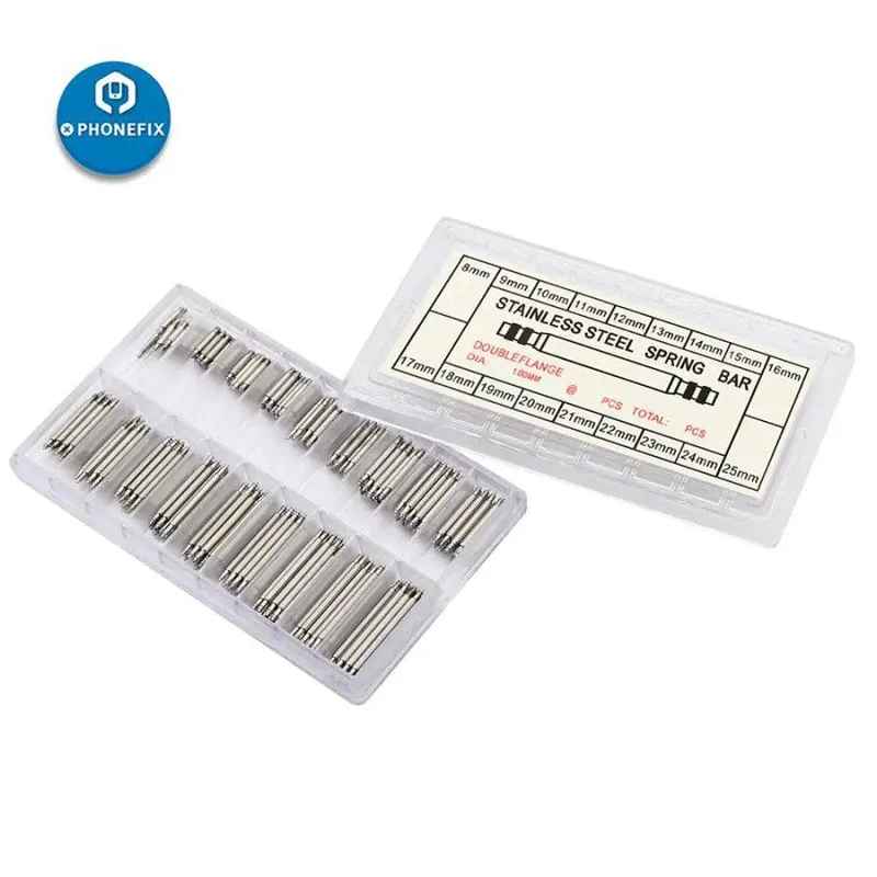 Ensemble d'outils pour barrettes à ressort et goupilles de liaison de bracelet de montre 8-25 mm