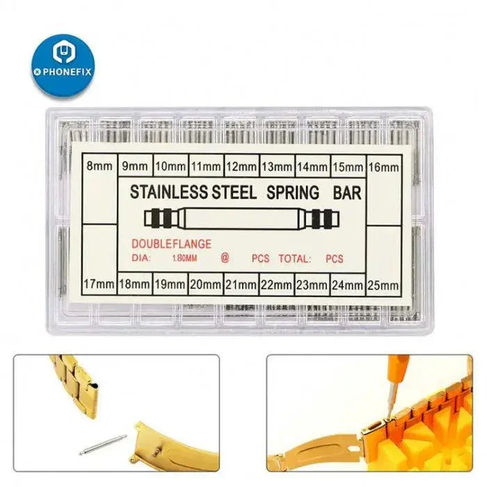 Ensemble d'outils pour barrettes à ressort et goupilles de liaison de bracelet de montre 8-25 mm