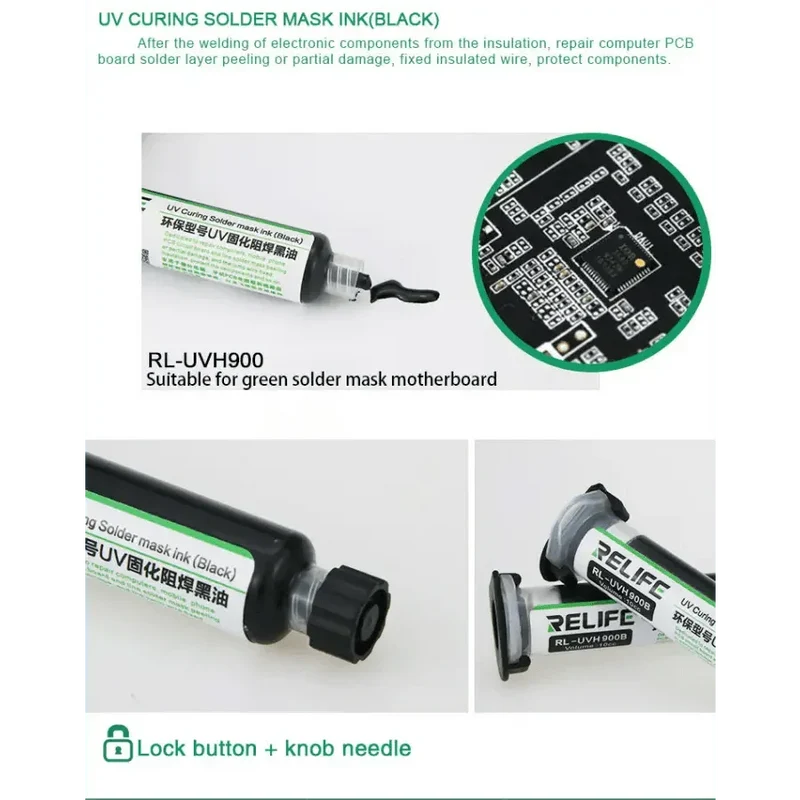 Encre de masque de soudure à séchage UV pour circuits imprimés Relife RL-UVH900