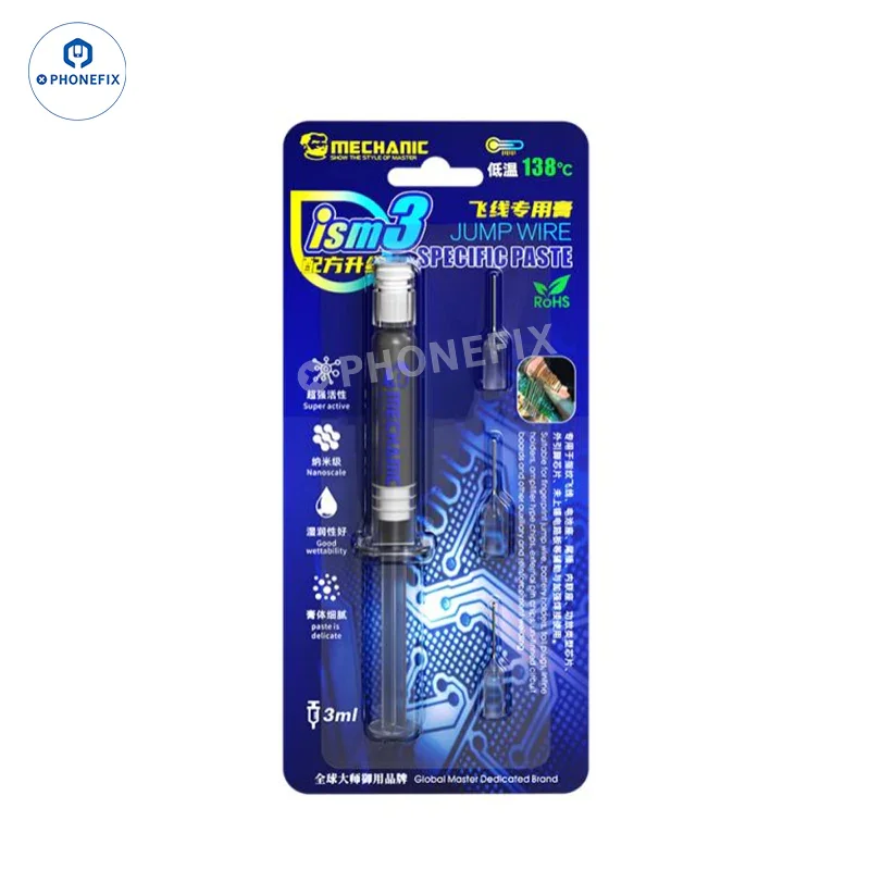 Pâte à souder spéciale pour fils de liaison Mechanic iSm5 3 ml pour réparation de circuits imprimés