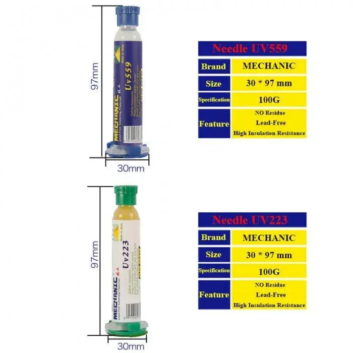 Pâte de flux mécanique Uv223 Uv559, flux de pâte à souder sans nettoyage - 10 CC 100 g