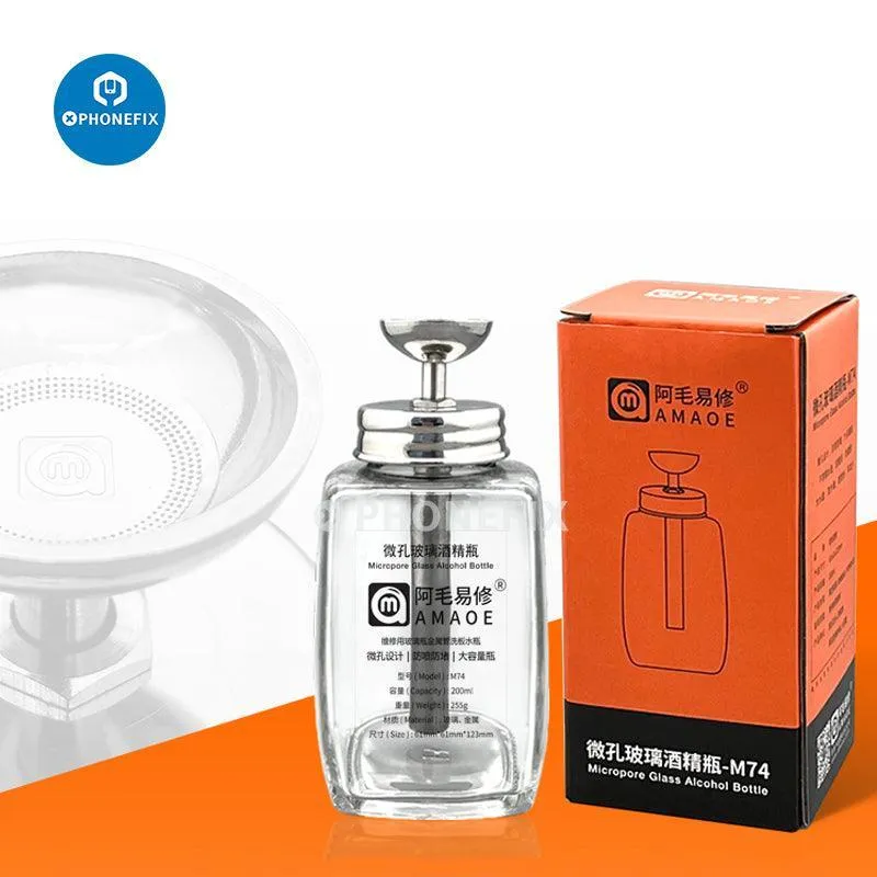 Bouteille d'alcool liquide en verre, bouteille de lavage/nettoyage, outil de réparation de téléphone