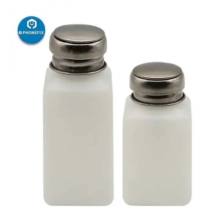 Bouteille d'alcool vide avec bouchon en acier inoxydable pour outil de nettoyage de téléphone