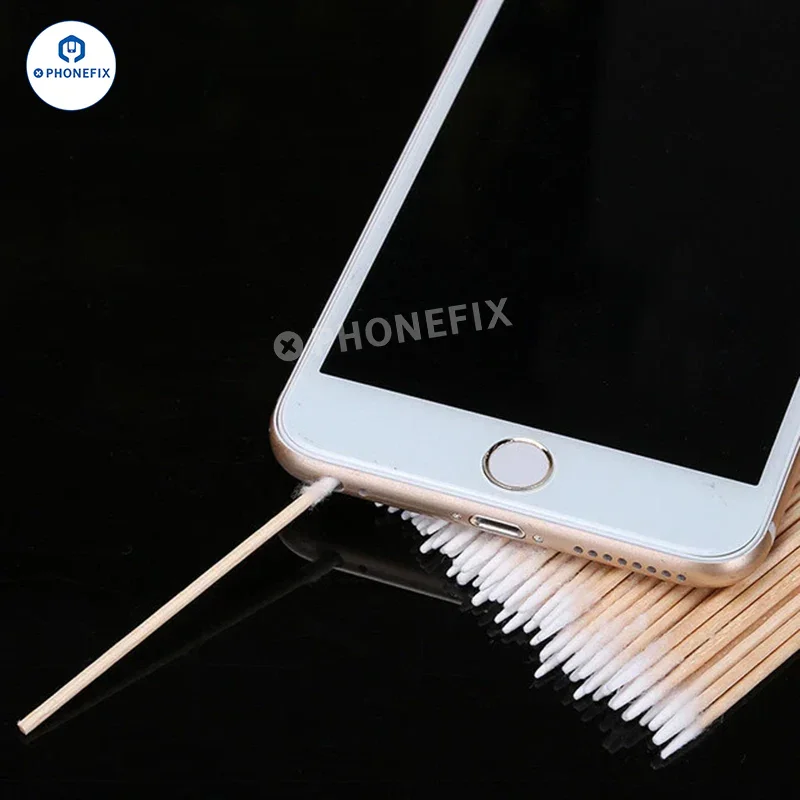 Cotons-tiges en bois anti-poussière pour nettoyer les petits espaces du téléphone
