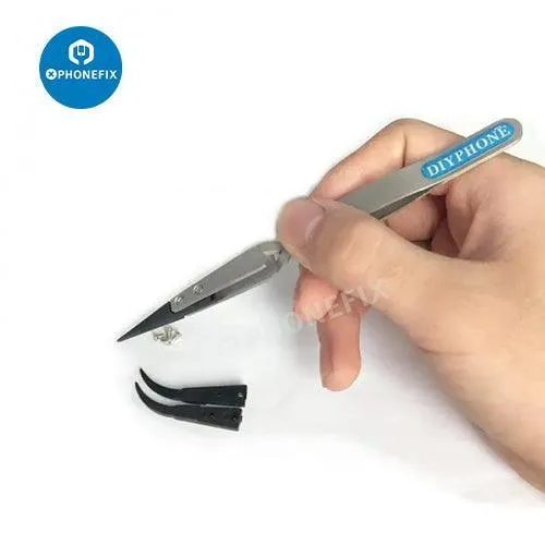 Pince à épiler à tête droite / antistatique en croix, outil de réparation de téléphone