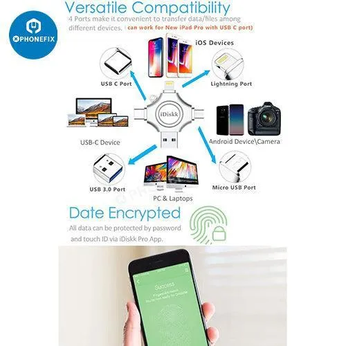 Clé USB 512 Go pour smartphone, stockage externe