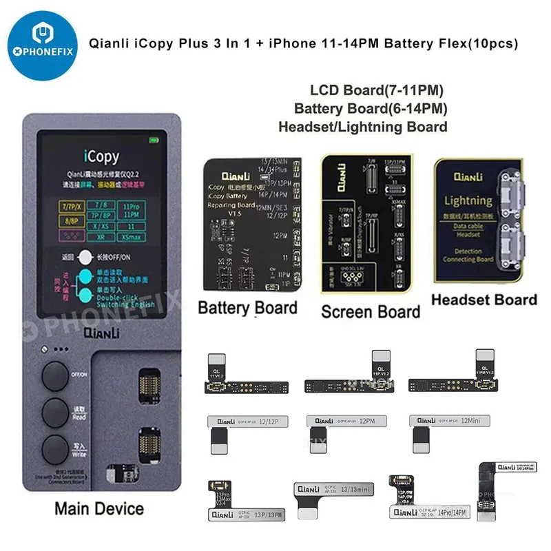 Programmeur QianLi iCopy pour capteur de luminosité d'écran LCD d'iPhone