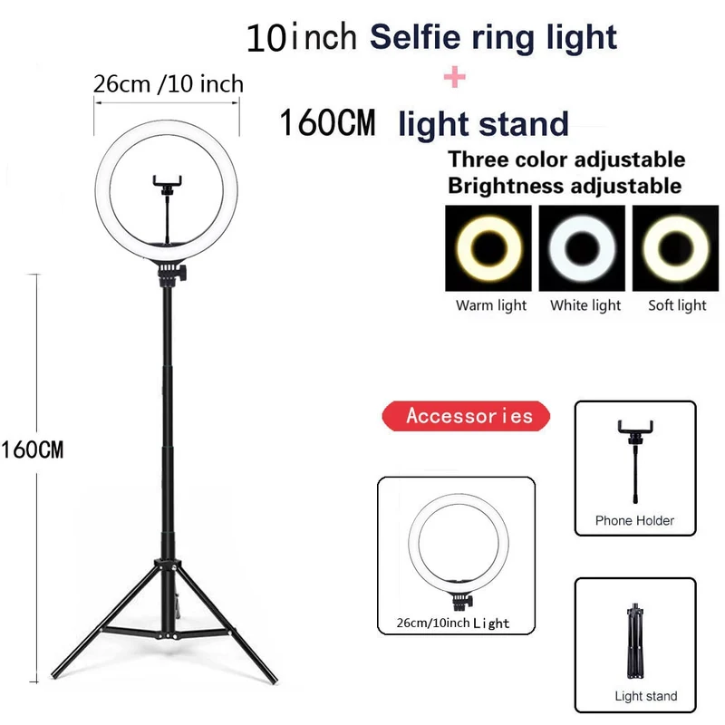 Dimmable Light Selfie LED Ring Light USB Ring Lamp