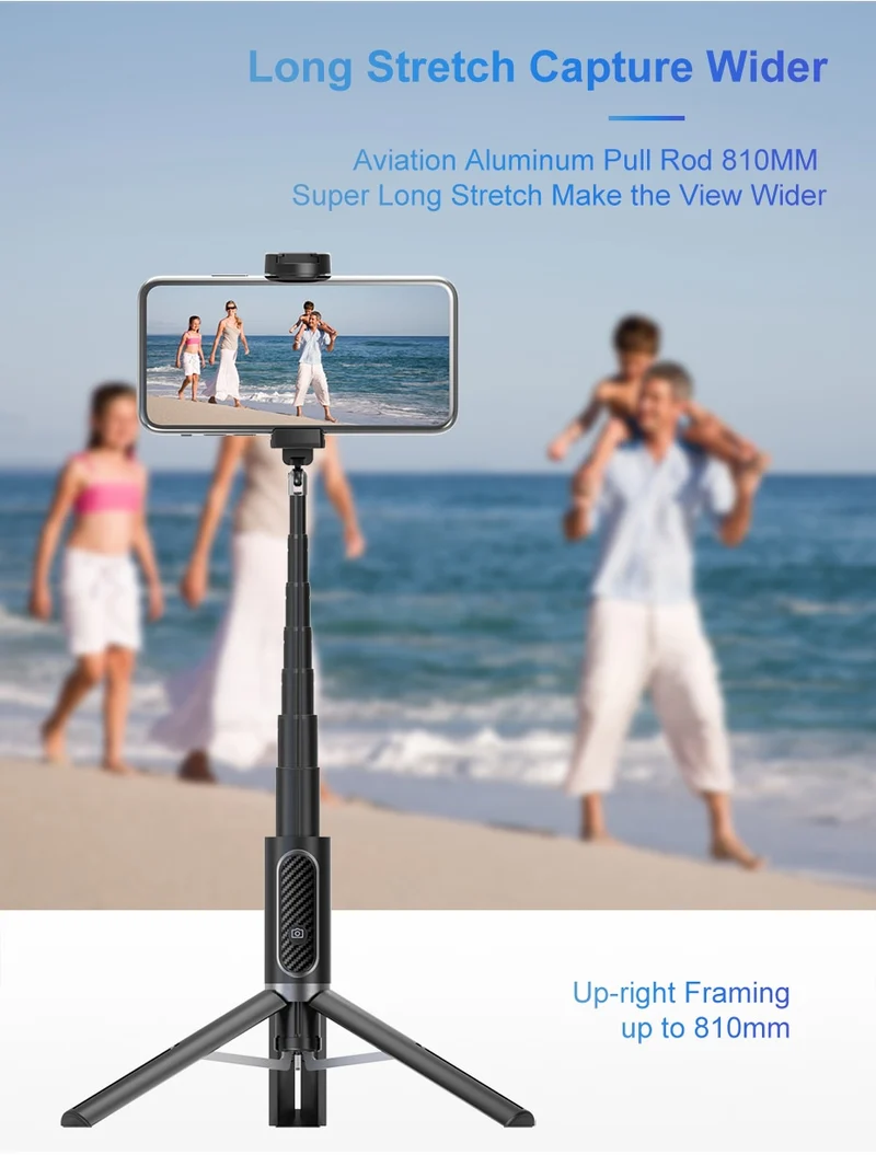 Wireless Bluetooth Selfie Stick Foldable Tripod Expandable
