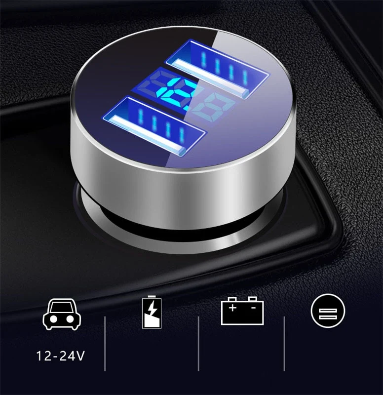 Mini Fast Charger Dual USB Car Phone for iPhone Samsung Xiaomi