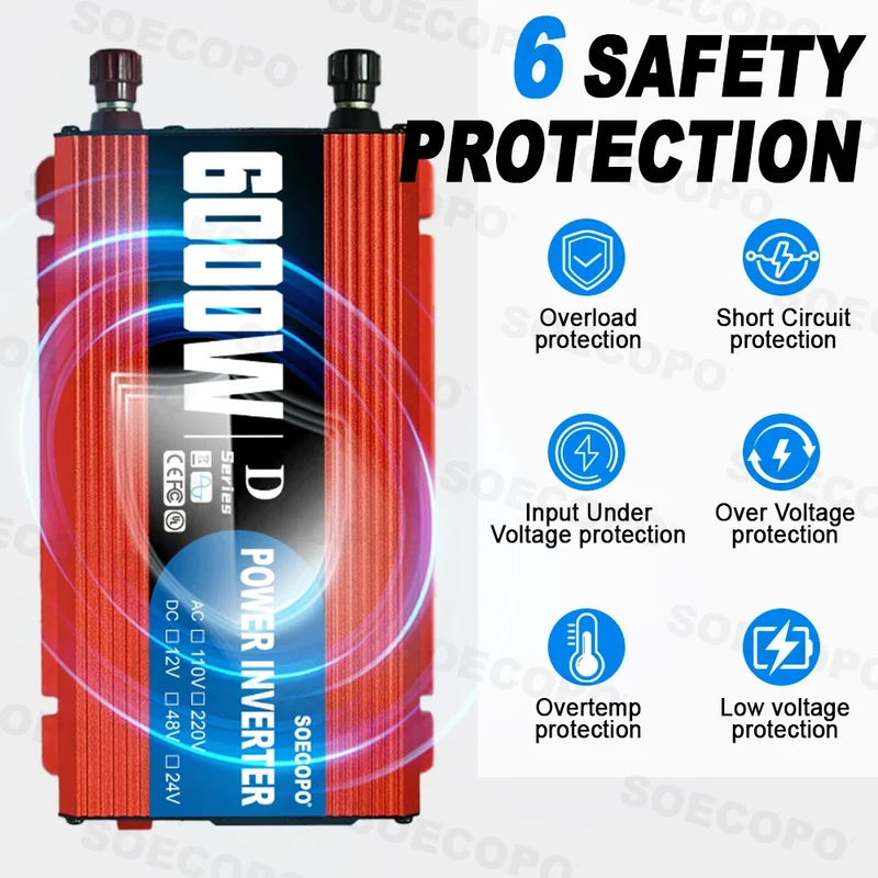 Multi-Protection No Noise 6000W Solar kit 300W Panel 100A Controller Inverter with Overload for car Emergency Prep RV Greenhouse