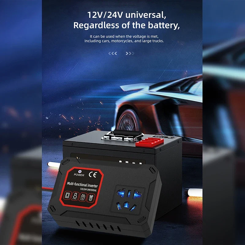 200W 12V/24V To 220V Converter Charger Adapter Universal Socket Portable Vehicle-mounted Home Auto Inverters Car Power Inverter