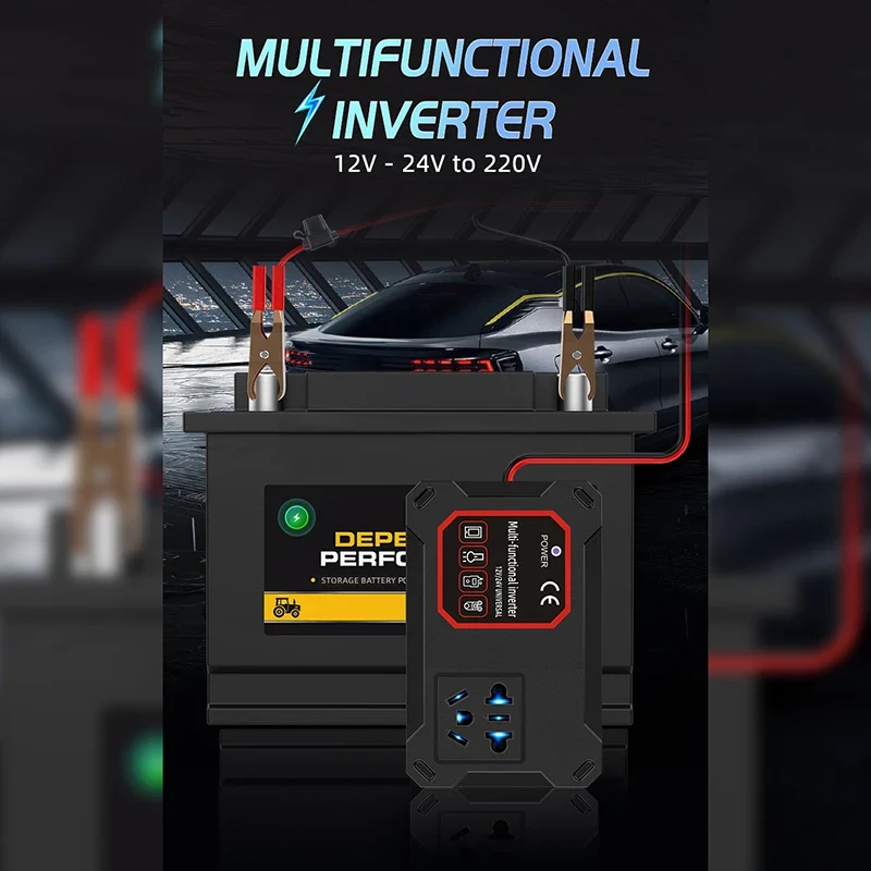 200W 12V/24V To 220V Converter Charger Adapter Universal Socket Portable Vehicle-mounted Home Auto Inverters Car Power Inverter