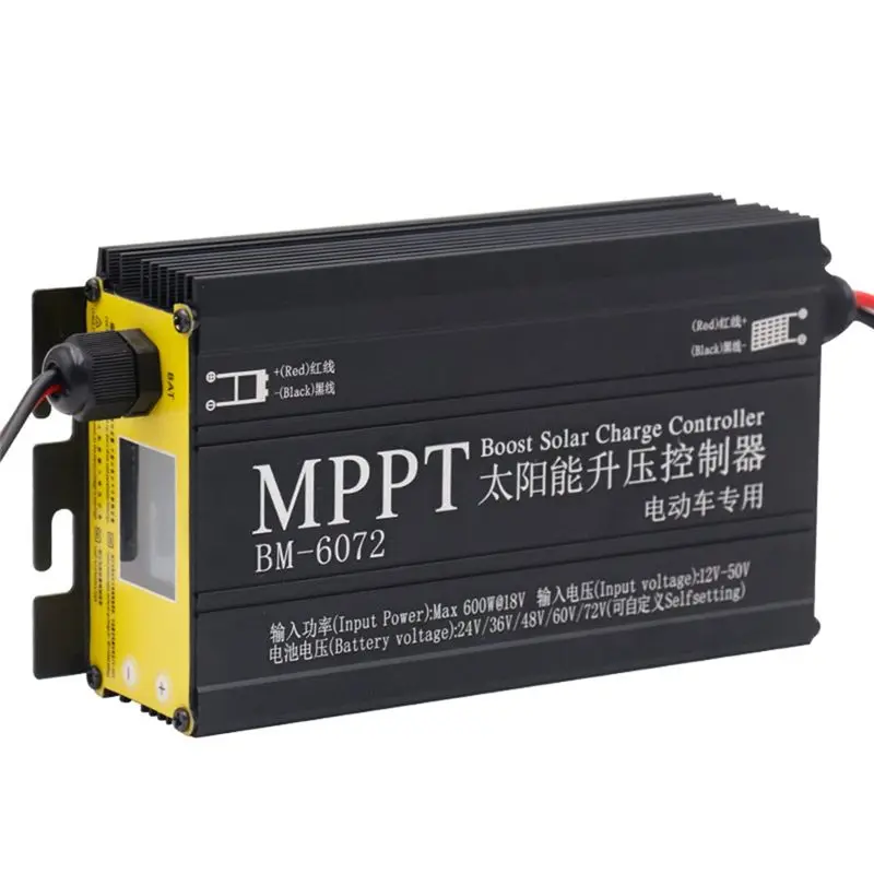 CQMF-BM6072 600W MPPT Boost Solar Charge Controller For 24V 36V 48V 60V 72V Battery System Solar Panel 12-50V Input Voltage