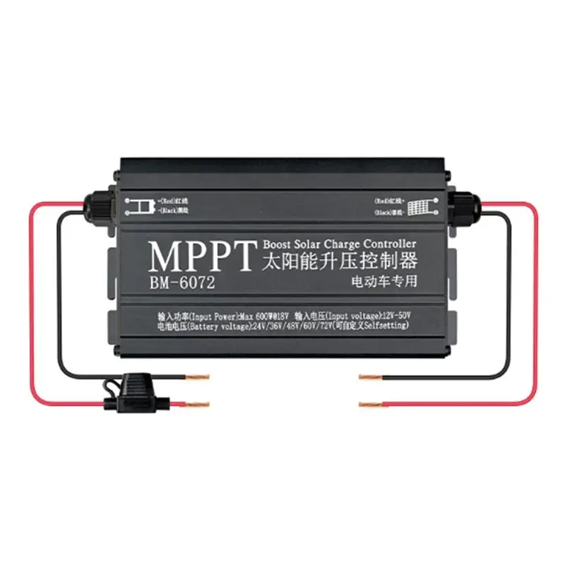CQMF-BM6072 600W MPPT Boost Solar Charge Controller For 24V 36V 48V 60V 72V Battery System Solar Panel 12-50V Input Voltage