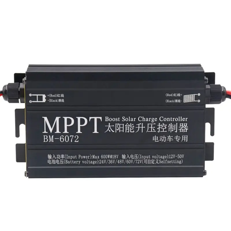 CQMF-BM6072 600W MPPT Boost Solar Charge Controller For 24V 36V 48V 60V 72V Battery System Solar Panel 12-50V Input Voltage