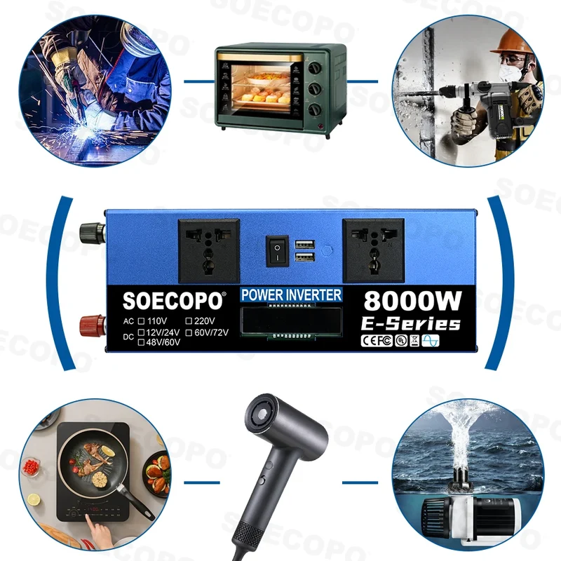 Easy Install Intelligent 8000W Peak Full Solar System Kit 2x500W Panel 100A Controller Inverter Generator for Home travel party
