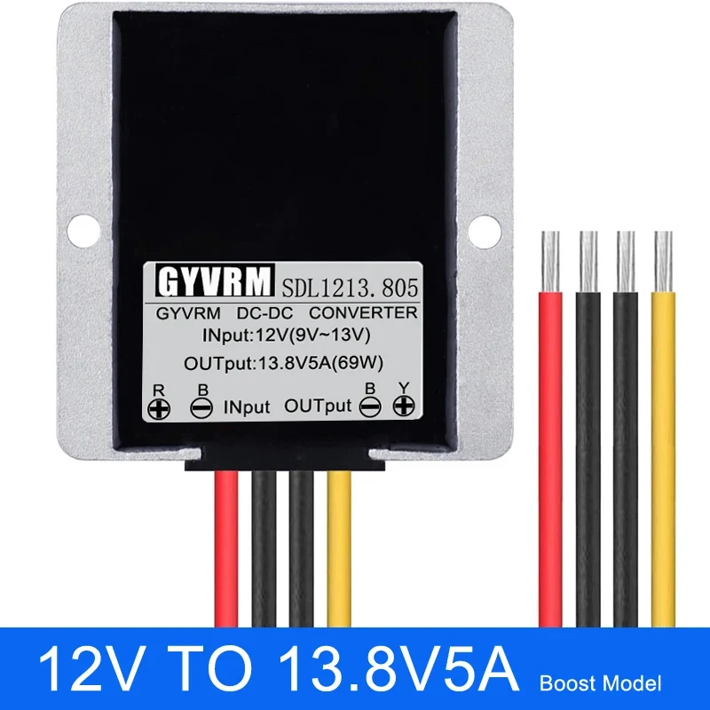 GYVRM 12V to 13.8V 14V DC DC Step Up 1A 2A 3A 4A 5A Non Isolated Boost Power Converter 12 Volts to 13.8 Volts Voltage Regulator