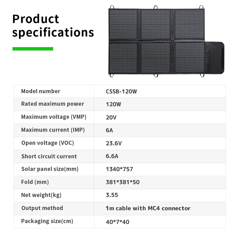 Portable 400W 300W 200W 120W Flexible Solar Panels for Camping Waterproof Outdoor Foldable Design for Power Supply Charging