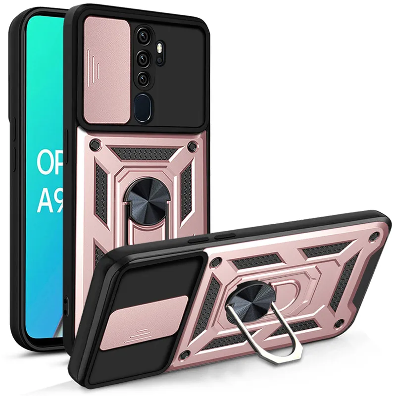 For OPPO A5 A9 2020 Case Shockproof Armor Magnetic Ring Stand Holder Back Cover for OPPO A3S A5S A7 Phone Cases