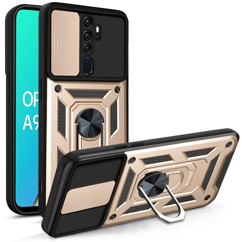 For OPPO A5 A9 2020 Case Shockproof Armor Magnetic Ring Stand Holder Back Cover for OPPO A3S A5S A7 Phone Cases
