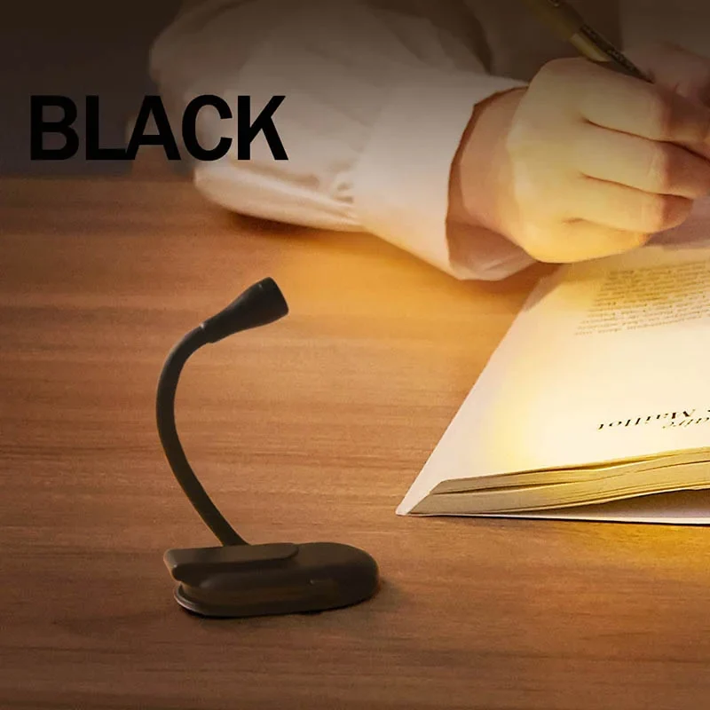 1-2Pcs Portable LED Book Lights USB Rechargeable Eye Protection Night Light Mini 360°Clip-On Desk Reading Lamp Travel Bedroom