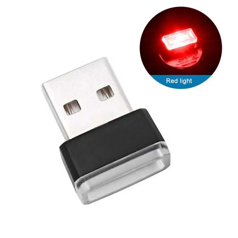 Mini USB LED Car Light Ambient Night Light Decorative Neon Lamp Auto Interior Atmosphere Emergency PC Mobile Power Charging