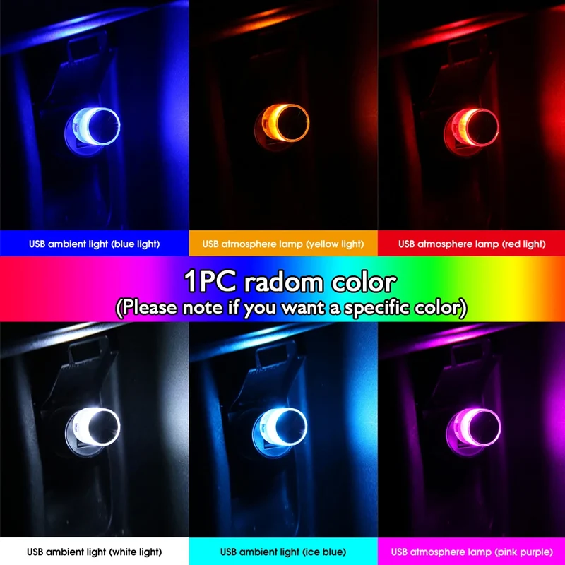 Mini USB LED Car Light Ambient Night Light Decorative Neon Lamp Auto Interior Atmosphere Emergency PC Mobile Power Charging