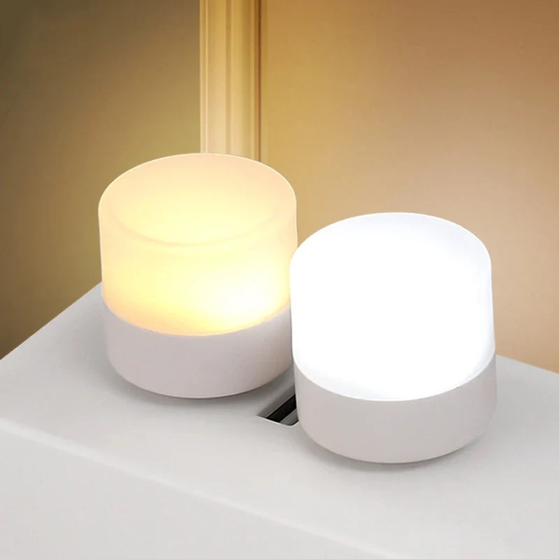 USB Plug Lamp Mini Night Light Computer Mobile Power Charging Small Cute Lamps LED Eye Protection Reading Book Light Room Decor