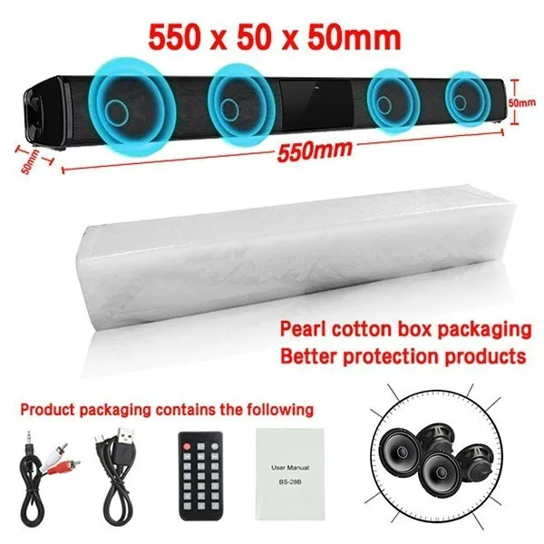 TV Speaker Bluetooth Speakers for Computer 2.1 Soundbar Subwoofer Bass Stereo Bluetooth Column with Fm AUX TF RCA Music Center