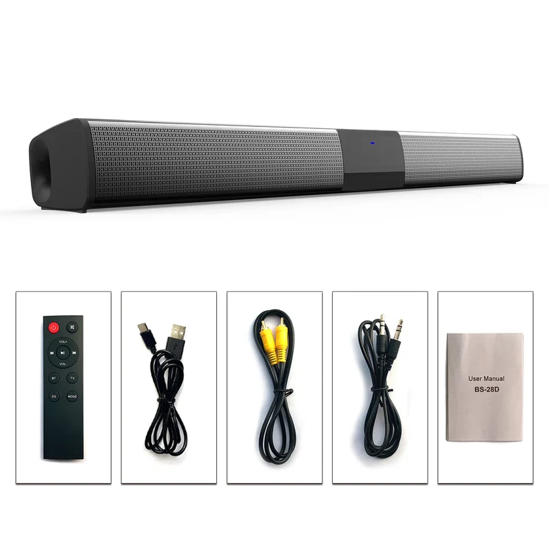 40W TV Car Sound Bar Wired and Wireless Bluetooth-compatible Home Surround SoundBar for PC Theater TV Computer Speaker
