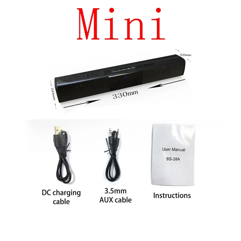 40W TV Car Sound Bar Wired and Wireless Bluetooth-compatible Home Surround SoundBar for PC Theater TV Computer Speaker