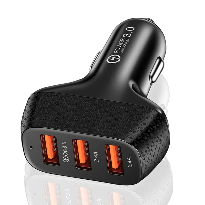 Car Charger 3 Ports USB 5V 2A Quick Charge 3.0 Phone Adapter For iPhone 13 12 Xiaomi Huawei Samsung S22 Car Cigarette Lighter