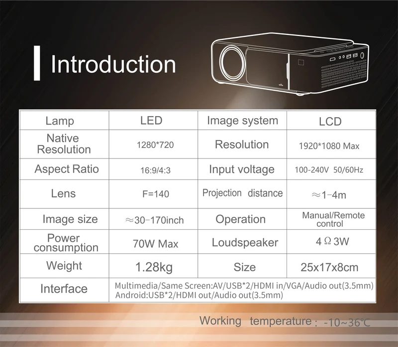 YERSIDA Projector T6 Full HD Led 2K 4K 4000 Lumen 720p Portable Cinema Proyector outdoors Android WiFi Projector 3D Home Theater